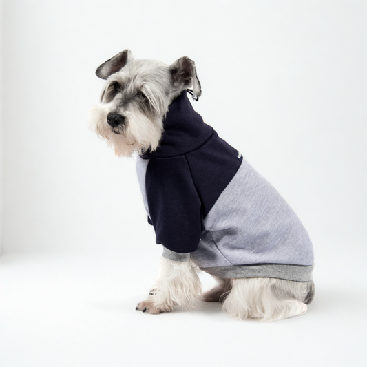 Suéter cuello tortuga DuoLove - Azul oscuro y gris