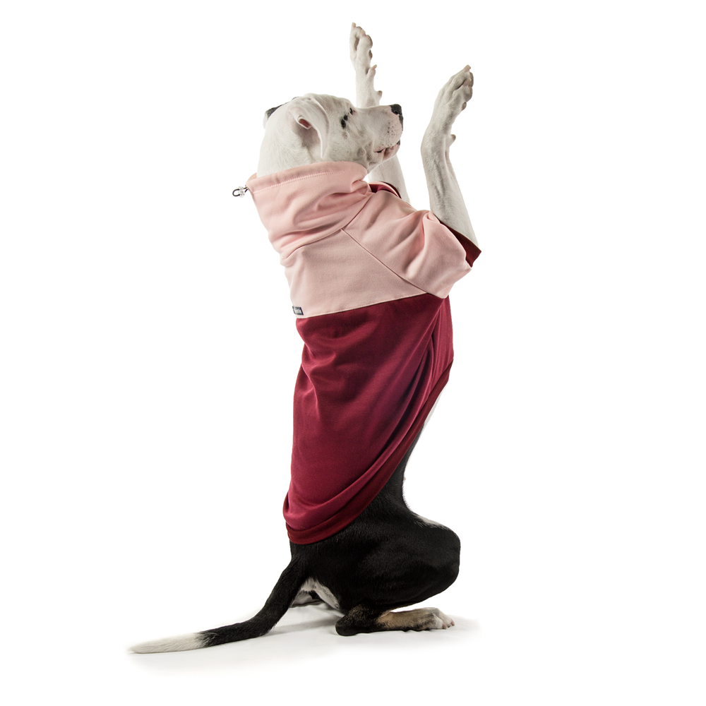 Suéter cuello tortuga DuoLove - Rosa y Bordó