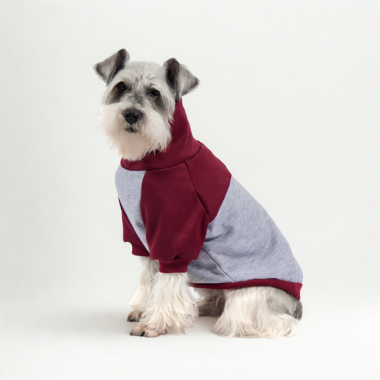 Suéter cuello tortuga DuoLove - Bordó y gris