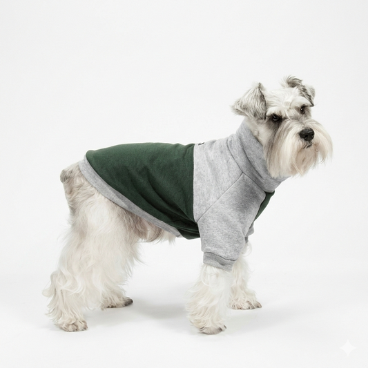 Suéter cuello tortuga DuoLove - Gris y Verde